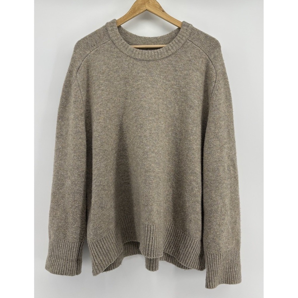 Abercrombie & Fitch Crewneck Sweater Mens XL, Oatmeal Wool Blend Relaxed Fit
